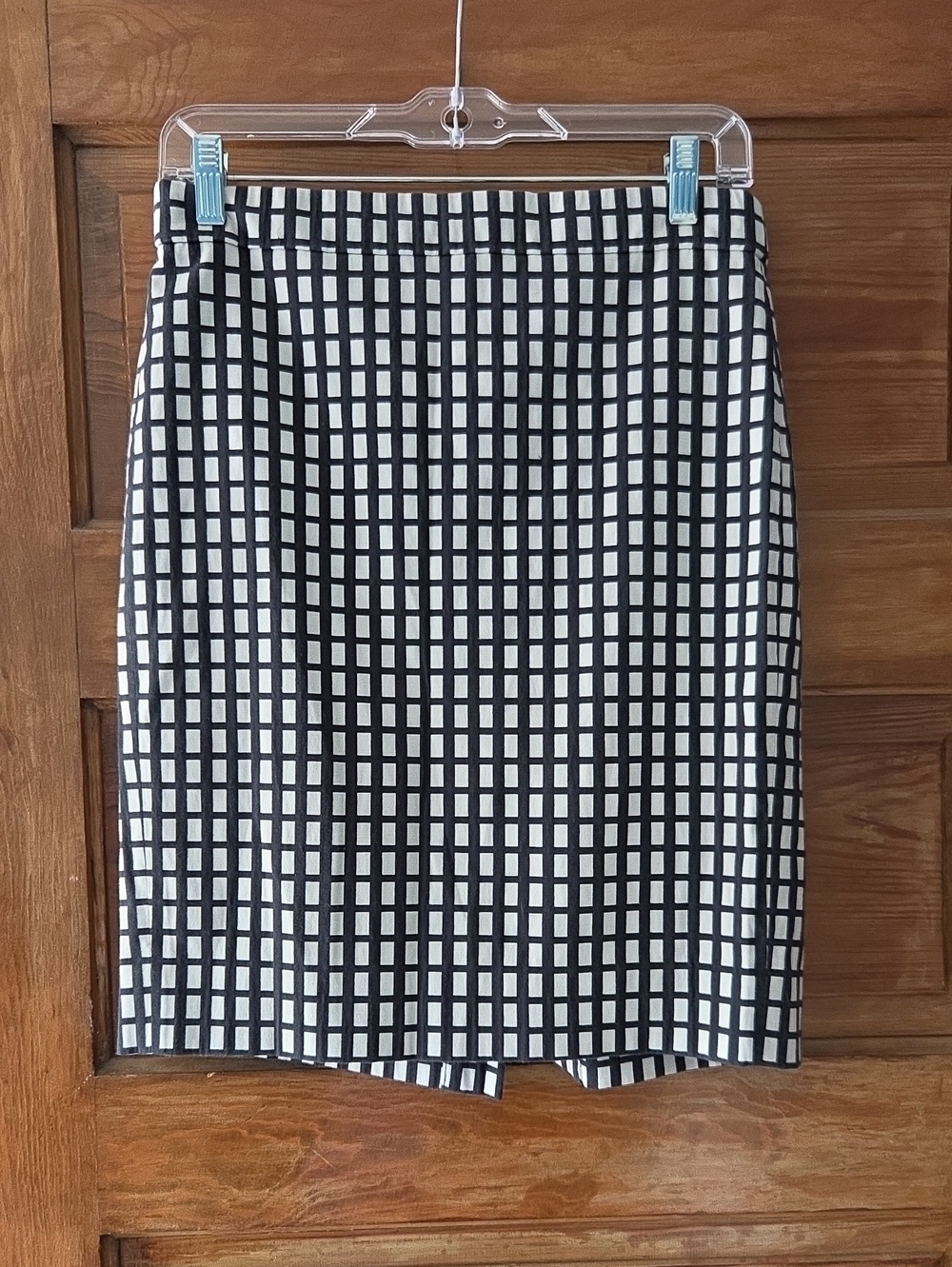 J. Crew “The Pencil Skirt” Windowpane Pattern Skirt